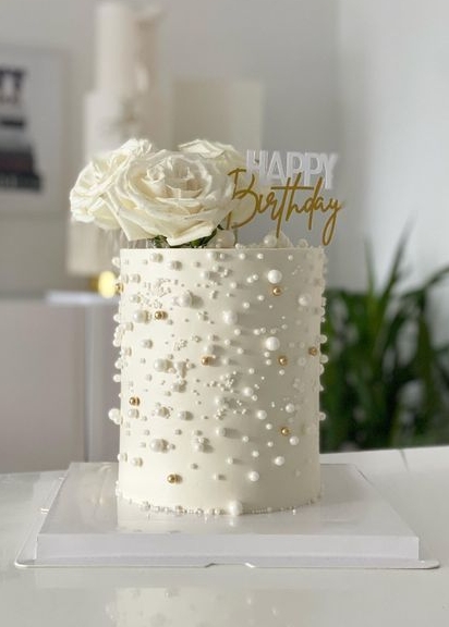 Flower white Cake
